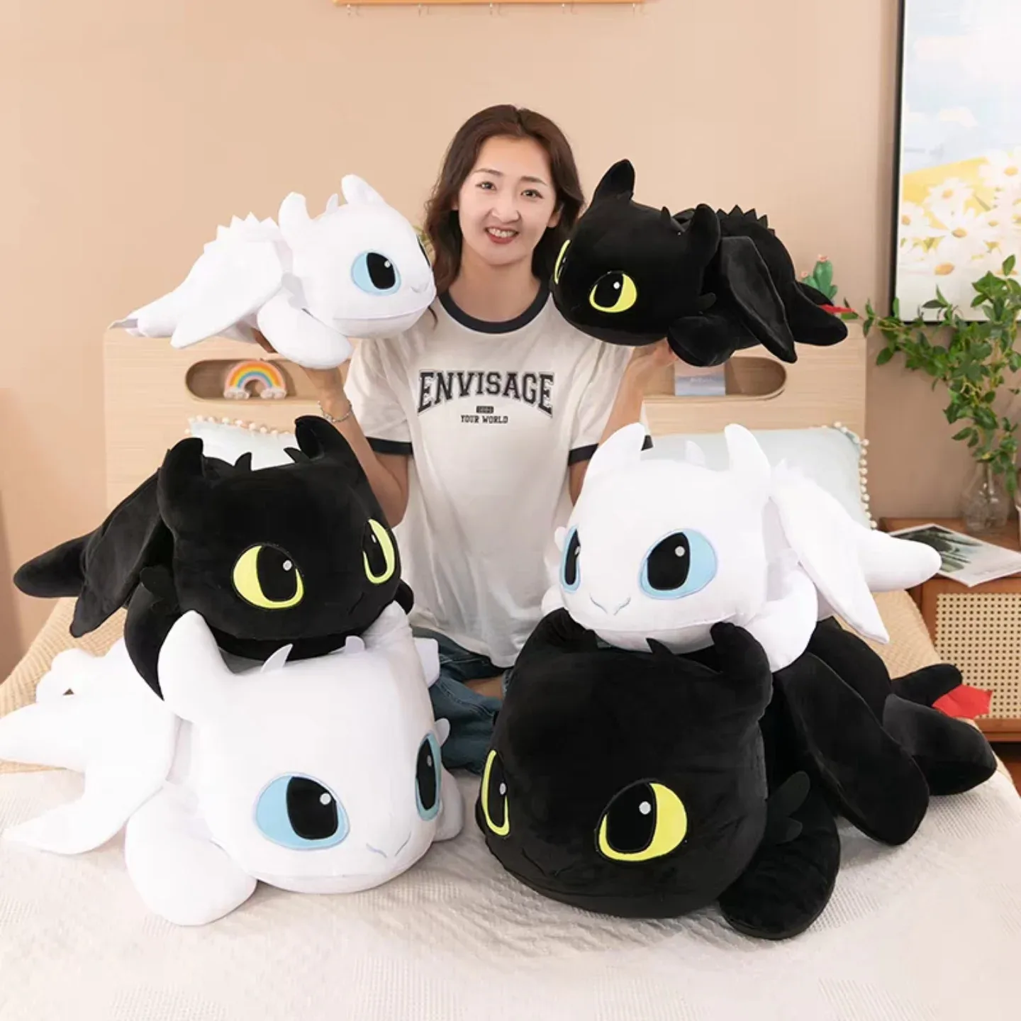 Laying Toothless & Light Fury