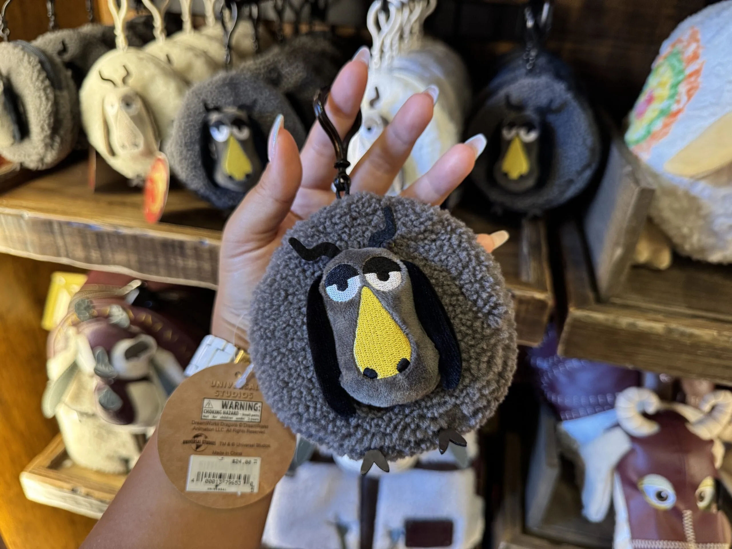 Black Zip Pouch Sheep Keychain