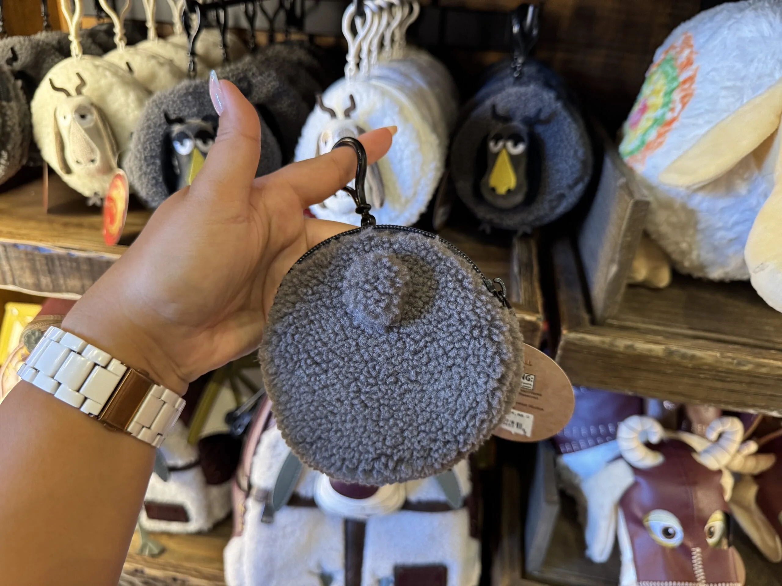 Black Zip Pouch Sheep Keychain